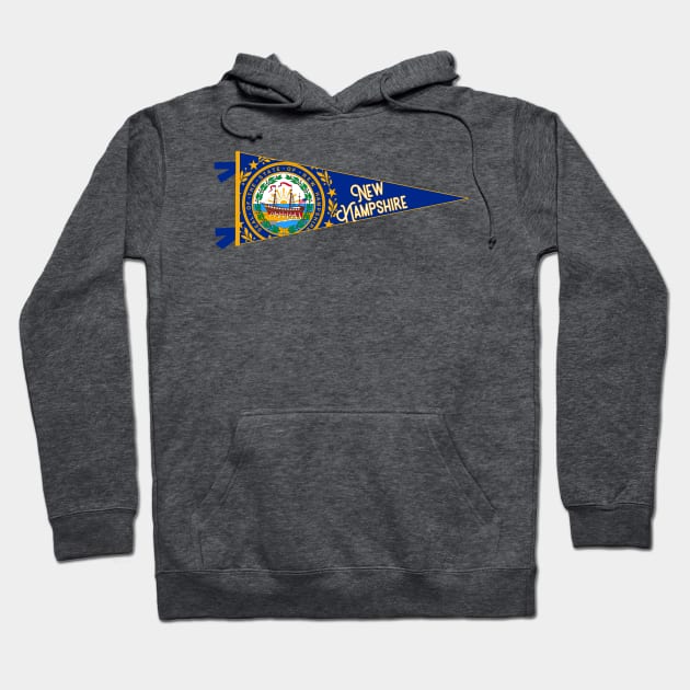 New Hampshire Flag Pennant Hoodie by zsonn